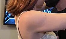 Amateur redhead gets orgasm from big cock
