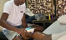 Big black cock fucking shaved pussy in Rio