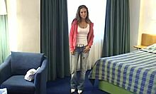 wow, this tempting skinny slut undresses her wild body so seductively for me.