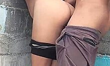 My brunette neighbor and I get intimate against the wall