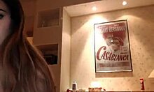 Easily teen's solo show in black stockings and lingerie