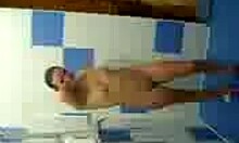 Stunning girlfriend, dark headed, naked in a homemade clip