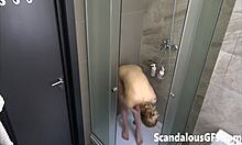 Girlfriend enjoys showering naked with me