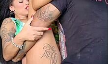 Dru and a Brazilian beauty have hot sex in the garden with anal sex and ass shaking