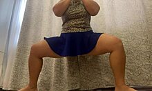 Stepmother's solo workout turns horny