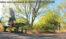 Beautiful girlfriend goes wild on a romantic picnic