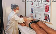 Beautiful nurse gives deep throat to big cock in homemade video