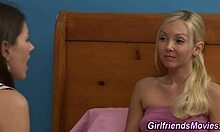 Hot lesbian cheerleaders masturbate at home