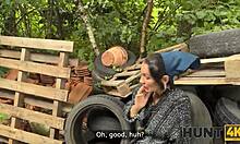 Hunter Loved Outdoor Sex with Hot Brunette Chick!