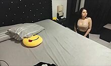 Small booby step cousin gets a deepthroat surprise