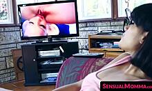 Stepmom's forbidden pleasure: small tits and muff diving action