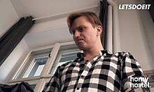 Czech blonde slut pounded in hostel