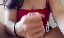 Bronx babe sucks cock in unique way