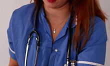 Nurse Greene helps her patient by pouring oil and making love