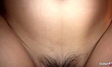 Shy Asian teen with saggy tits craves raw POV creampie