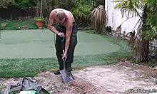 The lush green garden, a setting for forbidden desire