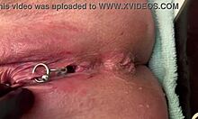 Pierced Clit Rubbed Hard in Latex Gloves