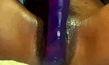 Big Fat Jamaican Pussy Playing with a Huge Dildo Solo