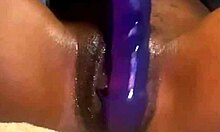 Big Fat Jamaican Pussy Playing with a Huge Dildo Solo