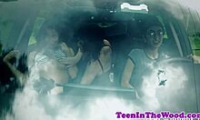 Stranded Teen Gets Spooned Hard After Intense Deepthroat Session
