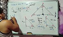 Asian student and teacher in wild bedroom triangle