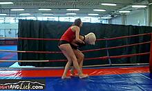 European babe gets pussy licked and fucked by her opponent