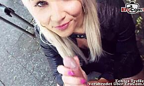 Deutsche Mollige Blonde Milf Getroffen und Direkt Outdoor Gefickt