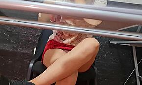 Oh wow, risky spy cam catches secretary Nataly flashing upskirt at UBA faculty outdoor 😲