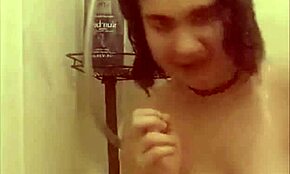 In the shower, hot black girl prepping for rough dick action tonight.