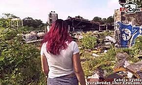 Hey, check this redhead German teen doing a POV sexdate outdoors!