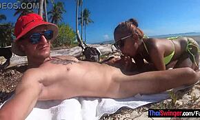 So, we had wild beach sex with my big-ass Thai girlfriend in public