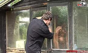 i can't get over this skinny milf taking cum in mouth outdoors