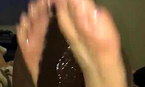 sexy feet amateur crystina rossi giving a great footjob to a bbc