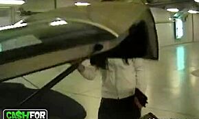 Doll with pierced belly button removes white lingerie