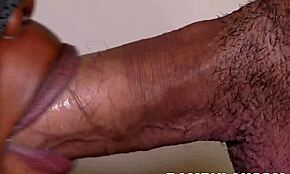 Big White Cock Fills Ebony Slut's Mouth