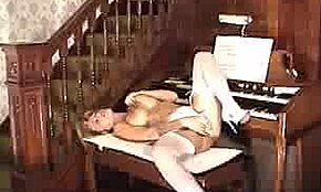 Busty Milf Talks on Phone While Masturbating Like a Slut in Stockings 😍