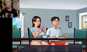 Teen 18+ Mommy Embarrassing Cumshot During Bathing in Summertime Saga