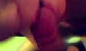 Cute Brunette Girlfriend Eagerly Sucks Boyfriend's Cock with Smile