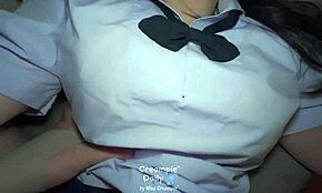 Thai student gets creampied in wild bedroom cowgirl action. So tight! 😍