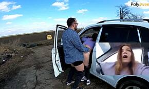 Heyy, caught my brunette mistress dominating outdoors, hidden cam! 😈