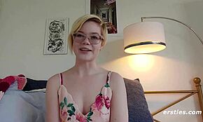 pearl fingers herself with a butt plug inserted deep