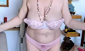 Hot granny mariaold teases with massive natural tits