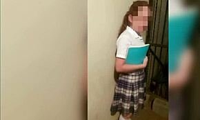 this cute mexican student bangs her neighbor for a gift, real homemade vibe