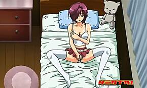 继妹和哥哥被抓到在狂野hentai场景中操