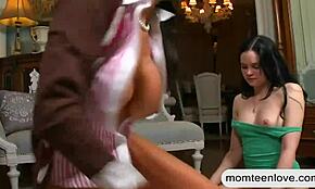 Big juggs milf threesome with teen slut, young slut melons group old big tits hooters blowjob old and young