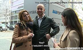 Amazing busty teen and bf score cash for wild public banging!