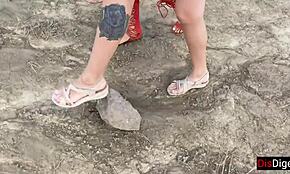 Guys Pick Up Two Young Girls In Mountains For Rough Outdoor Fucking