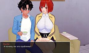 Redhead hentai tutor in rough monster cock action in gameplay 26