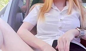 Beautiful Thai girl showing off her nudes outside feels so daring