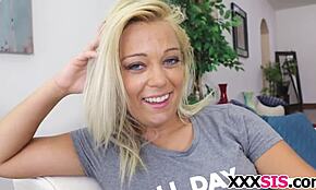 Blonde Kenzie Green asks, 'Want to see me get banged hard?'